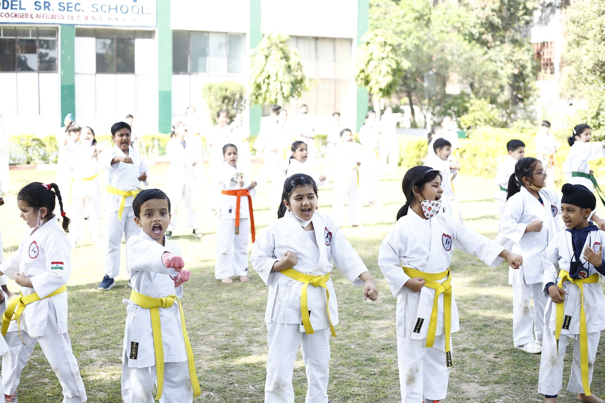 Shotokan Karate Belt Grading Test and Camp at Gyandeep School Sector 20-C, Chandigarh 13-03-2022.